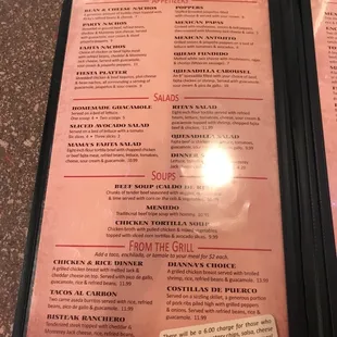 menu
