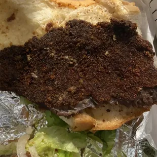 Burnt Breaded Steak Sandwich? Or is it?