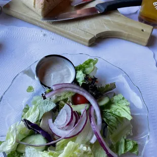 Side salad and bread