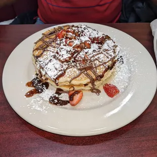 Chocolate strawberry pancake