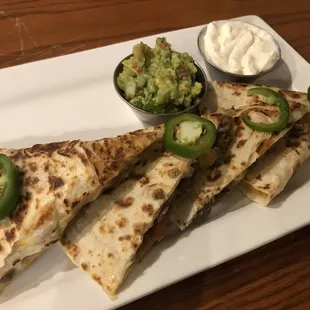 quesadillas and guacamole