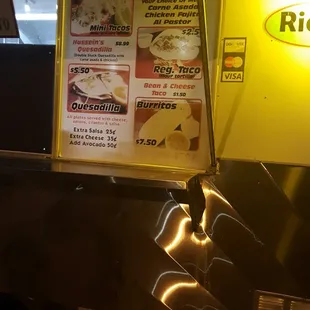 The menu