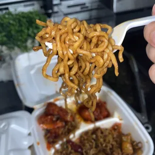 "Lo mein" Tastes and feels like top ramen, lost my appetite