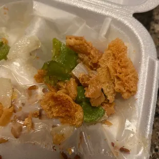 Pollo agridulce crumbles