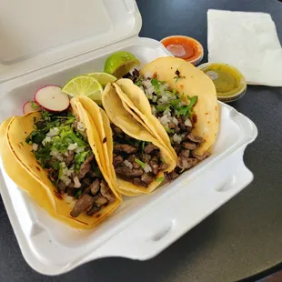 Trio of beef tacos for the win.