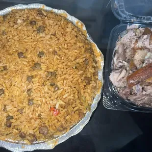 Arroz con gandules Pernil