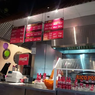 menus and drinks in a restaurant