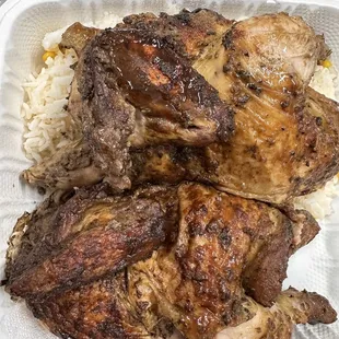 Whole chicken plate $22. VERY TASTY