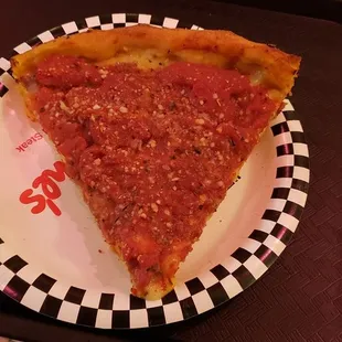 Sausage deep dish pizza