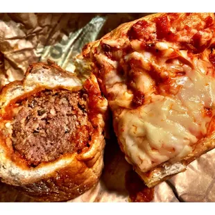 Great Meatball Sandwich w/ extra Mozzarella Cheese. Late Night Open to 11.00 pm. for Outdoor Pickup Online or Phone Orders. No Dining In.