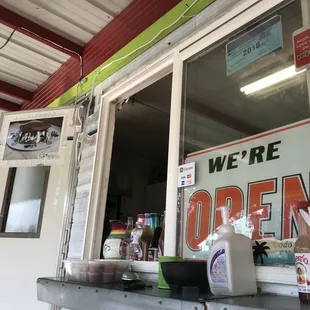 open sign in window