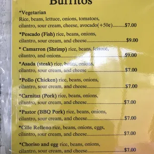 menu