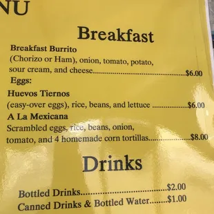 menu