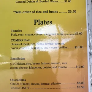 menu