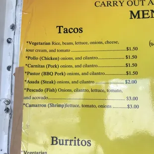 menu
