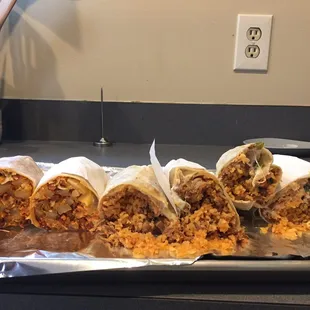 a close up of a burrito