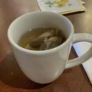 a cup of tea on a table