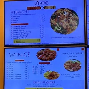 Their updated Menu