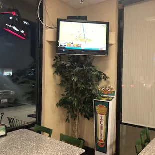 a flat screen tv in a restaurant