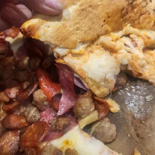 No crust on the bottom of over half my pizza I paid 30 for.. never again