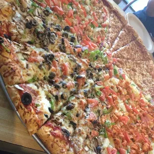 Family Size! In 1/4's however not cooked thoroughly; crust soft and white underneath