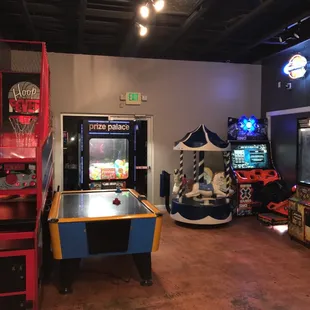 The arcade center. I have the highest score in the basketball game