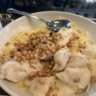 Pine nut with crab