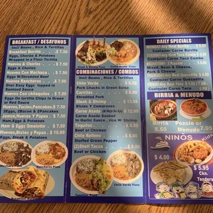 menu
