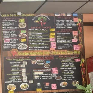 menu