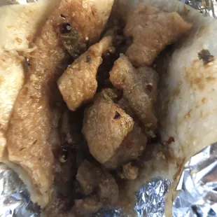 Chicharrone taco- spicy!
