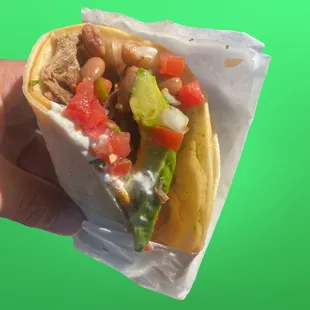 Asada Super taco add Sour cream