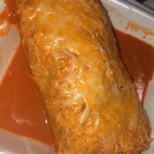 Red wet burrito (delicious)