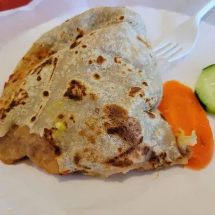 It got messy fast, so I used a knife and fork. Absolutely delicious and hot!