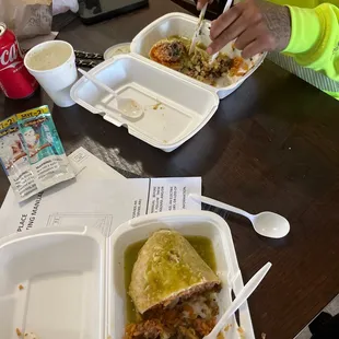 Carne asada wet burrito so bomb I've lived by this place for 3 years and never tried them and now this is my go to spot every time