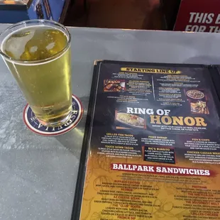 My 2nd beer with my menu still here , guess they don&apos;t care if they sell food