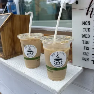 Iced Macadamia Nut Latte and Iced Vanilla Latte