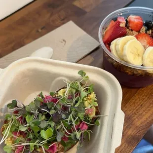 Avocado Toast and Keep It Tight Acai Bowl