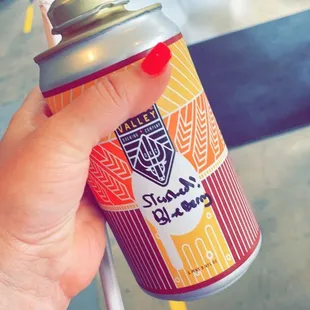 Elk Valley Brewing Company growler I purchased after the tasting. We could take these on the bus and drink!