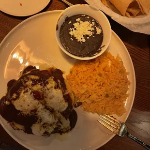 Smoked Ribeye Stacked Enchiladas with ranchero sauce