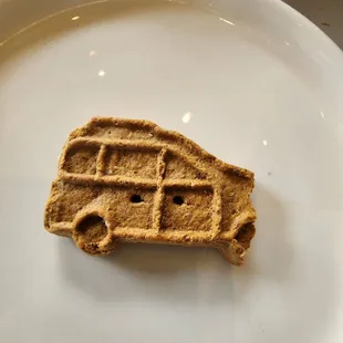 Lucas&apos; dog biscuit.