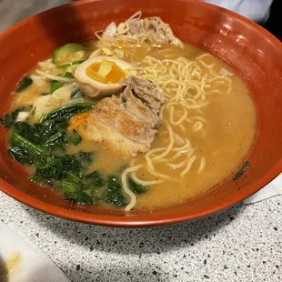 Miso garlic ramen with pork belly