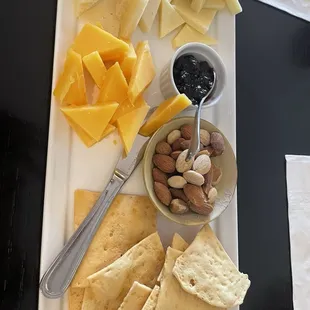 Cheese, Cracker, olive and nut selection
