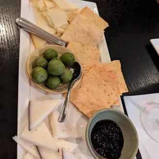 Pick 2 cheeses plus choice of almonds or olives