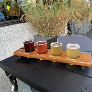 a flight of beers