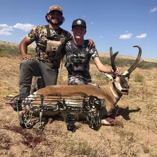 Trophy antelope with guide Ethan.