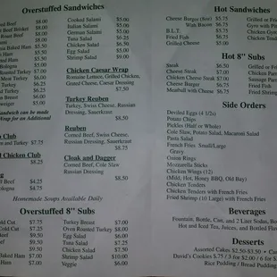 Menu as of 05-26-17