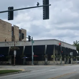 A prominent corner storefront.