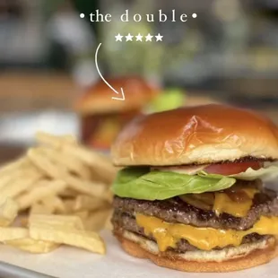 The Double, served with fries