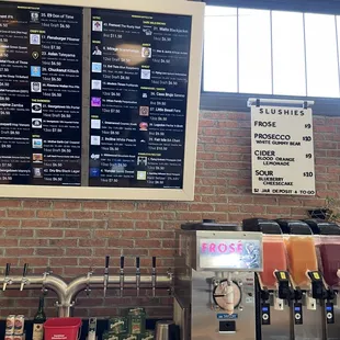 Tap list and slushies