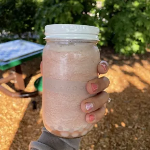 Sour beer slushie with popping boba